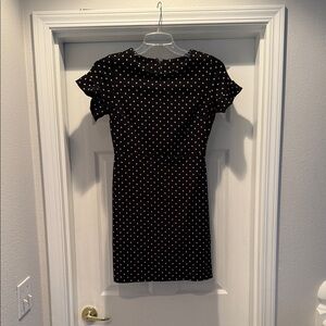 Black polka dot dress
